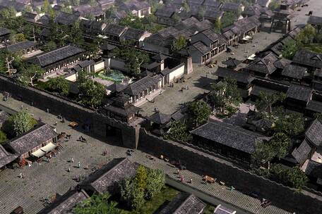 古代城池古城历史文化三维镜头动画素材