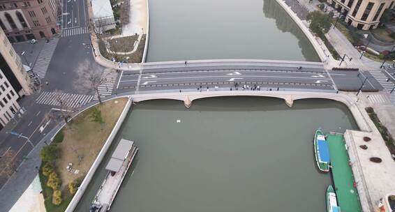 上海苏州河·乍浦桥航拍