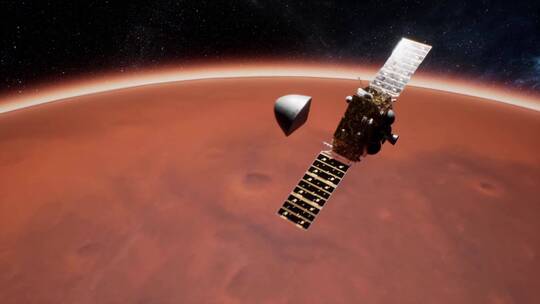 火星探测器 天问一号 进入轨道视频素材模板下载