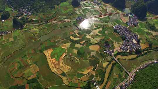 贵州黔西南兴义万峰林景区田园风光风景航拍