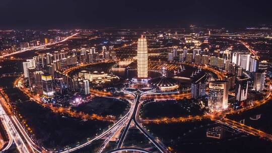 郑州CBD夜景航拍