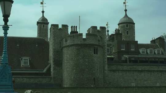 英国伦敦城堡实拍 伦敦街景视频素材模板下载