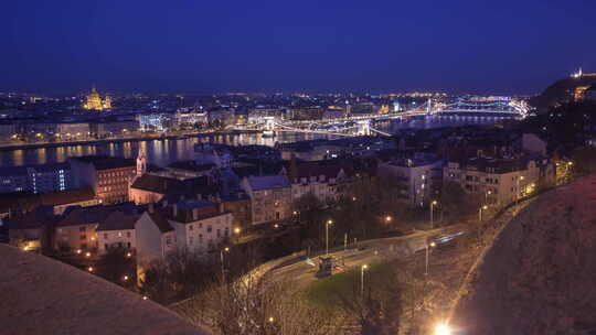 布达佩斯的夜间延时视频素材模板下载