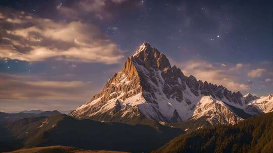 雪山星空自然风光