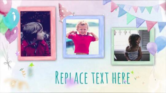 明亮轻快生日装饰派对开场AE模版