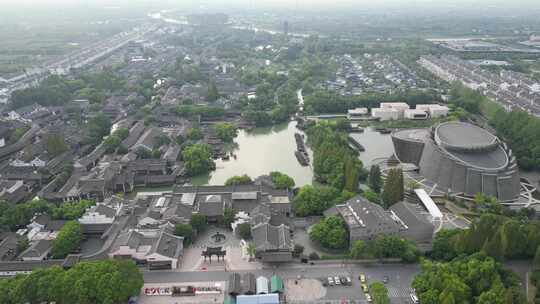 航拍浙江嘉兴桐乡乌镇风景区