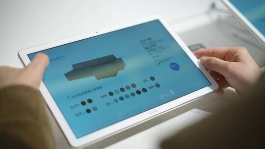 家具建材商店平板电脑选购沙发