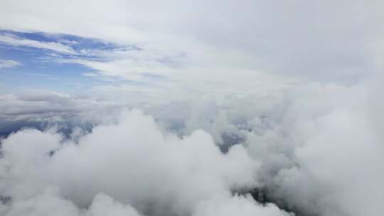 高空航拍蓝天白云平流雾云海仙境