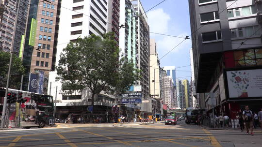 香港湾仔路口街景