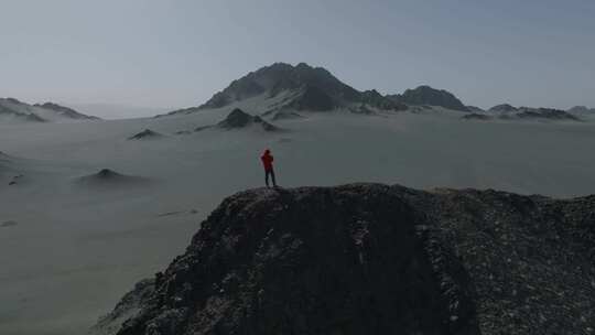 青海海西州茫崖黑独山月球基地网红高空航拍