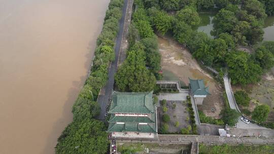 航拍江西赣州八镜台历史文化古建筑