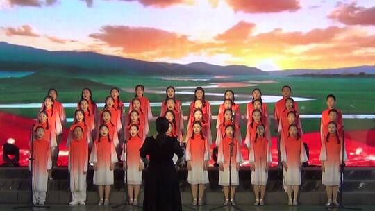 4K学生合唱歌曲《万疆》庆祝艺术节视频素材