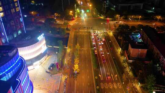 杭州下沙高沙路城市夜景车流延时摄影