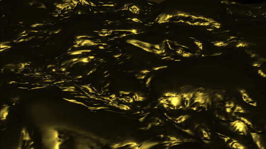 轻柔波纹的金色液体或带金色光芒的深色水
