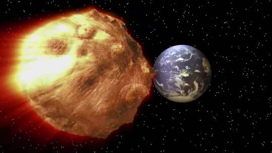 小行星撞击地球的动画
