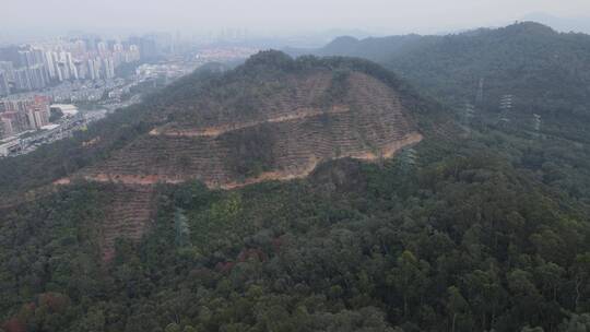 城市山地航拍