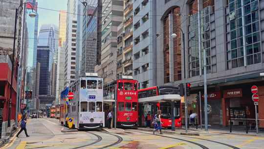 【正版素材】香港城市街道上环