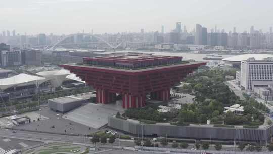 4K原素材-航拍上海世博展览馆合集