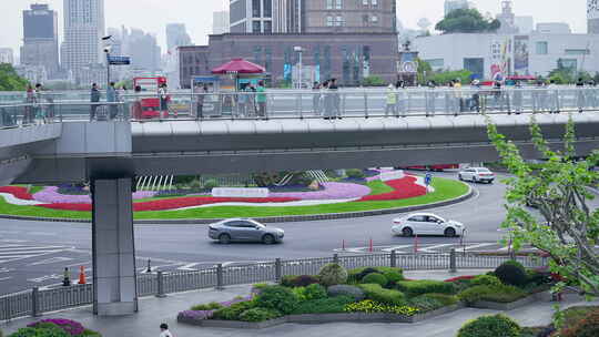 上海城市实拍天桥