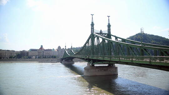 布达佩斯城多瑙河上的自由桥