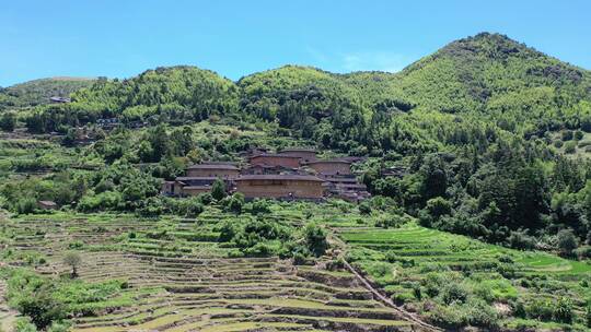 福建漳州南靖土楼古镇村落土楼航拍乡村6