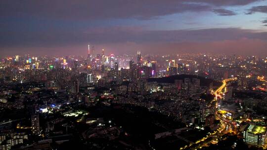 广州天河车流黄昏日落灯光珠江新城夜景视频素材模板下载