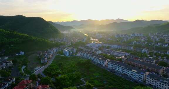 浙江湖州安吉青山绿水发源地余村景区航拍