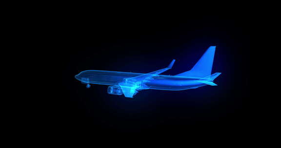3D客机航班全息投影素材