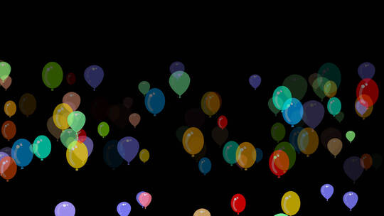 各种彩色气球升起飘起带通道
