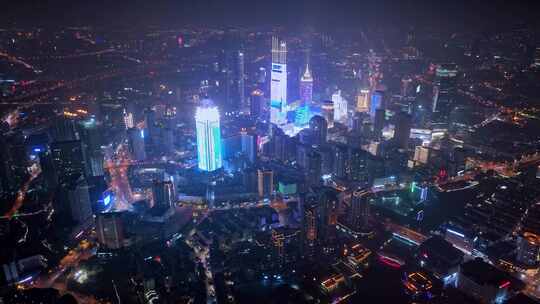 江苏无锡城市夜景航拍视频素材模板下载