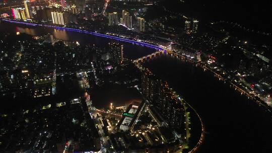 泉州夜景航拍晋江夜景安溪夜景唯美城市夜景