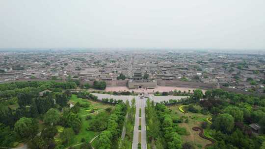 山西晋中平遥古城航拍全景