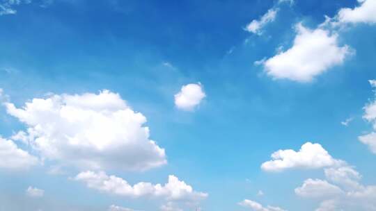 白色蓬松的云和蓝天延时拍摄，背景和图形持续时间很长