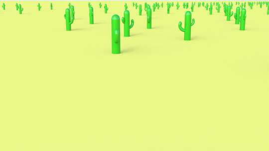 沙漠简介上的绿色塑料仙人掌能够无限循环