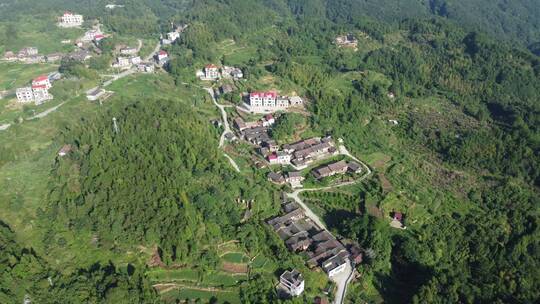 航拍大山山村风景4K实拍视频