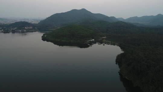 东莞市东城同沙水库日出 日落 航拍