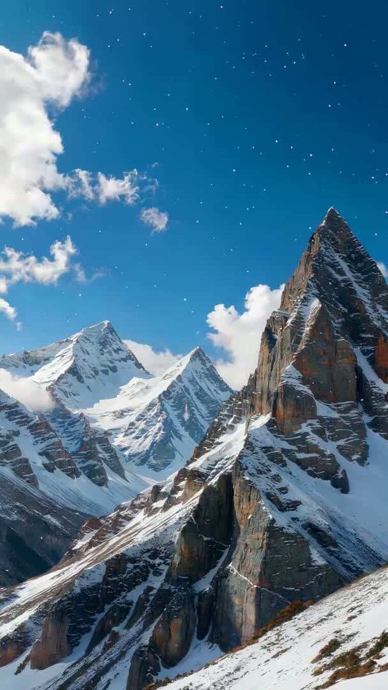 雪山自然风光全景