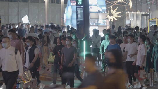 夜景人流 城市夜景人流