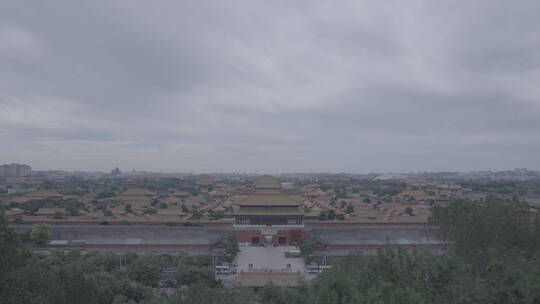 景山俯瞰故宫 故宫全景 log素材视频素材模板下载