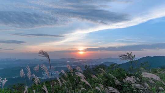 深圳羊台山公园夕阳落日晚霞自然风光延时