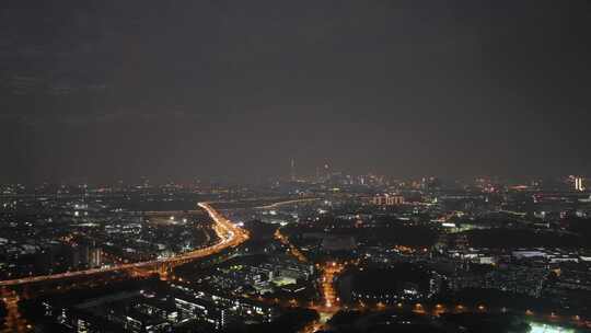 广州海珠区夜景航拍