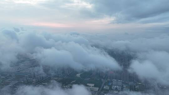 云雾缭绕洛阳城市云海中轴线宣传片