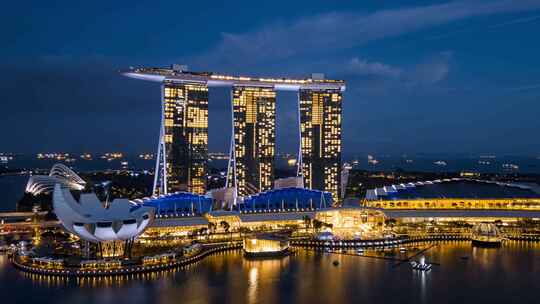 新加坡滨海湾花园金沙酒店海滨花园夜景延时