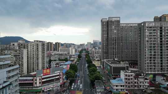 广西贵港城市建设贵港中山路航拍