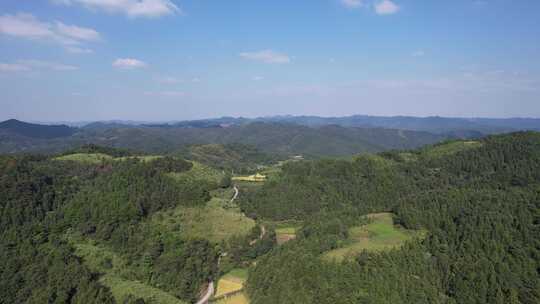 高山梯田农村航拍