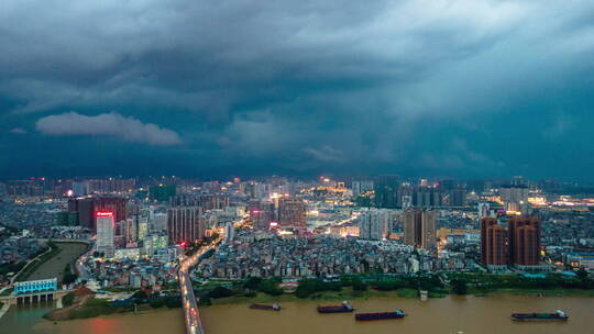 贵港强对流天气航拍