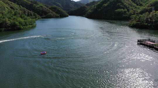 航拍新农村旅游开发水上运动视频素材模板下载