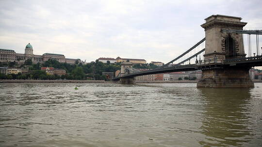 布达佩斯城链子桥与布达皇宫
