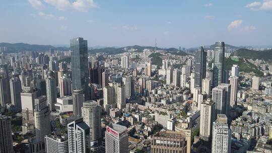 航拍贵州贵阳城市高楼建筑视频素材模板下载