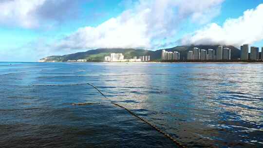 海浪沙滩海浪拍打沙滩航拍素材